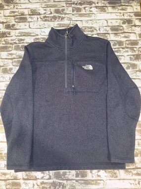 The North Face Mens Quarter Zip Fleece Pullover Sweater Size Large Blue